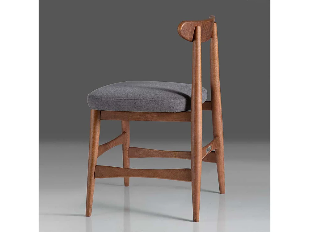 Design Küchenstuhl in Nussbaumfarben Grau