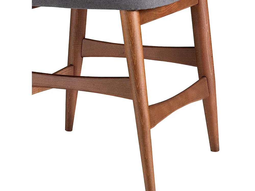 Design Küchenstuhl in Nussbaumfarben Grau