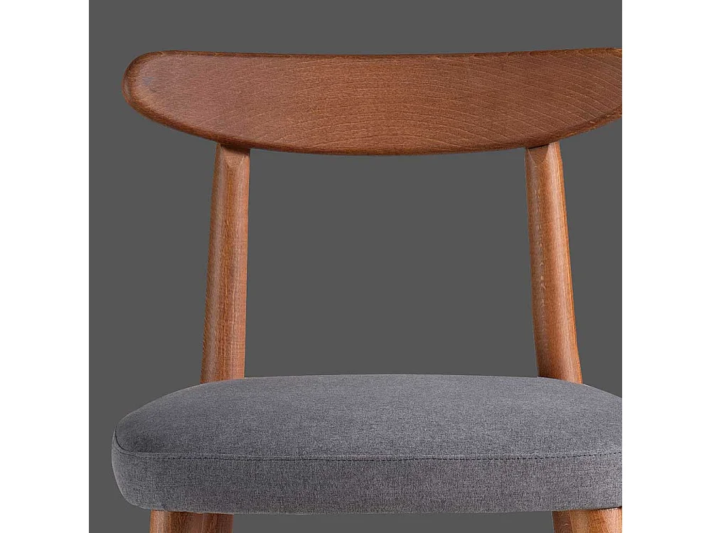 Design Küchenstuhl in Nussbaumfarben Grau