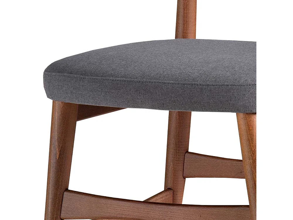 Design Küchenstuhl in Nussbaumfarben Grau