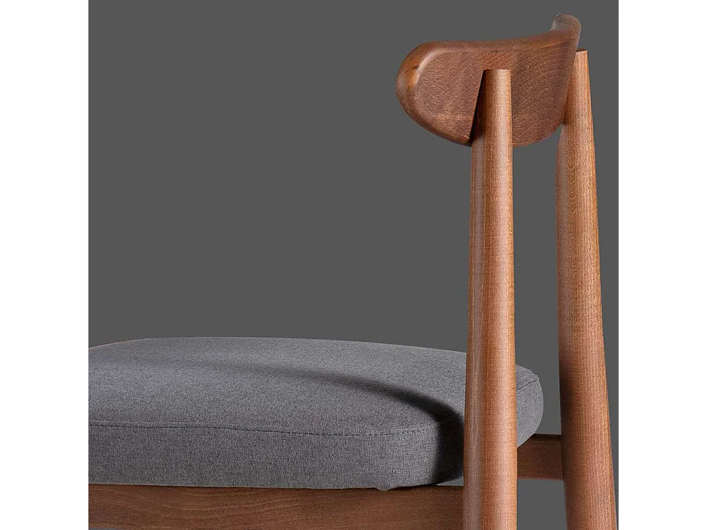 Design Küchenstuhl in Nussbaumfarben Grau