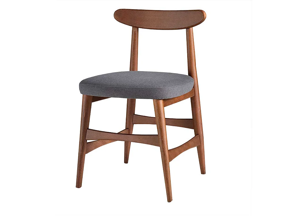 Design Küchenstuhl in Nussbaumfarben Grau