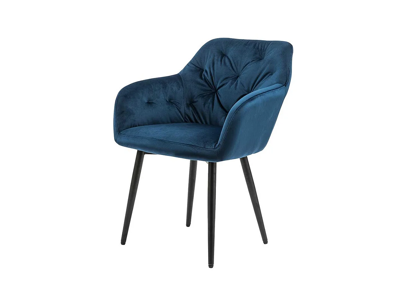 Armlehnstuhl in Blau Samt Retro Design