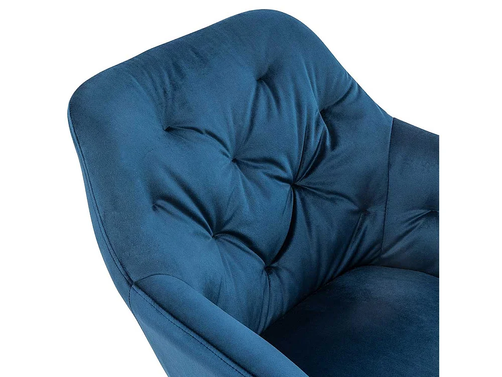 Armlehnstuhl in Blau Samt Retro Design