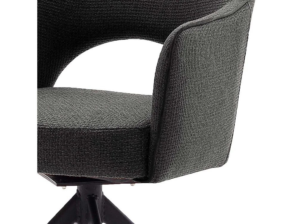 Esszimmerarmlehnstühle in Anthrazit Strukturstoff drehbar (2er Set)