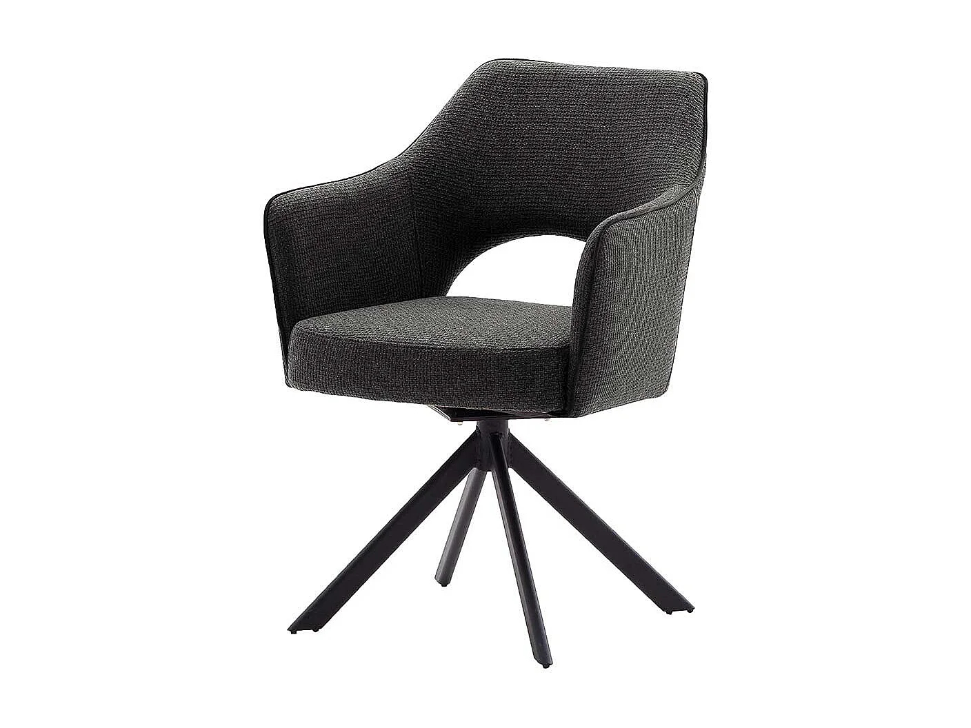 Esszimmerarmlehnstühle in Anthrazit Strukturstoff drehbar (2er Set)