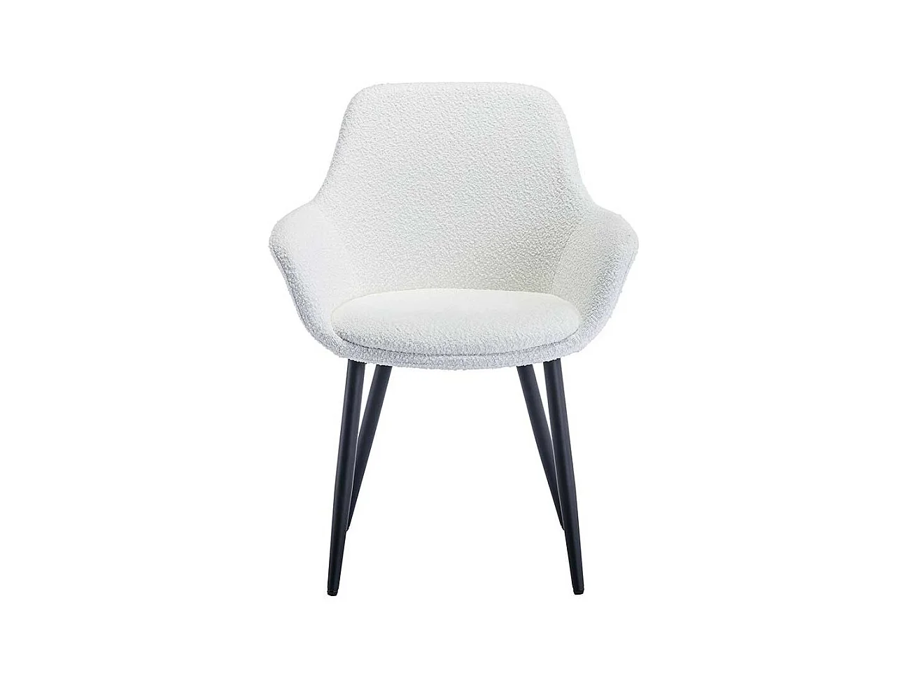 Stuhl Set weiss schwarz mit Armlehnen Gestell aus Metall (2er Set)