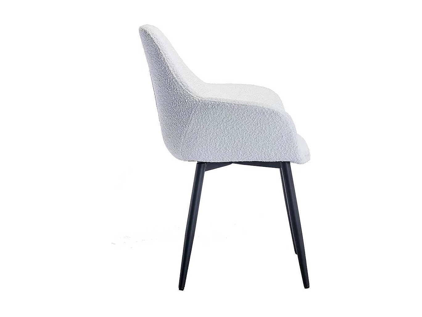 Stuhl Set weiss schwarz mit Armlehnen Gestell aus Metall (2er Set)