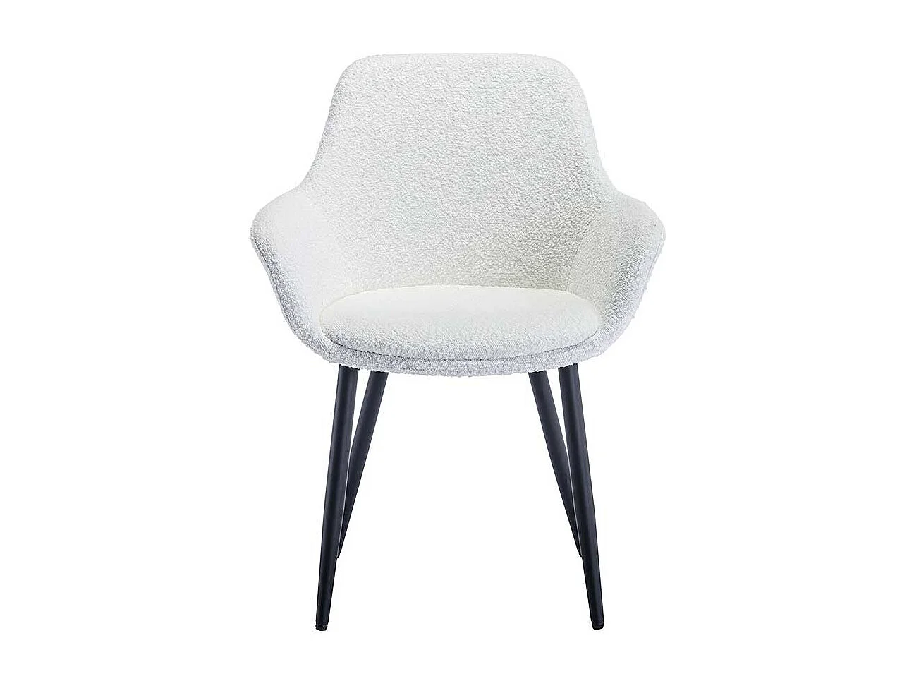 Stuhl Set weiss schwarz mit Armlehnen Gestell aus Metall (2er Set)