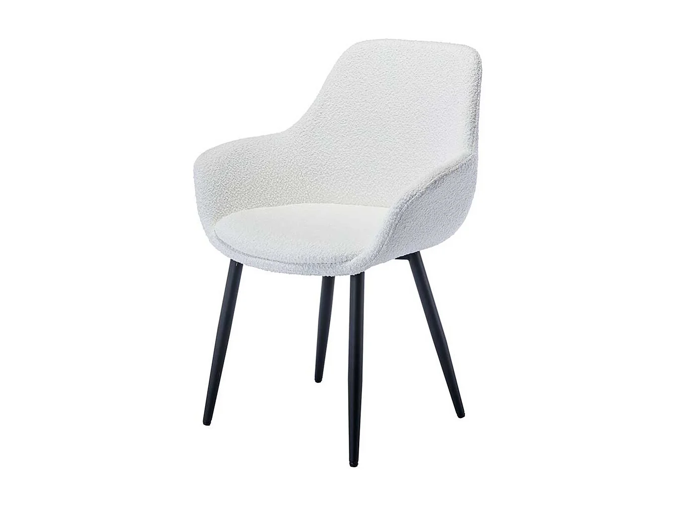 Stuhl Set weiss schwarz mit Armlehnen Gestell aus Metall (2er Set)