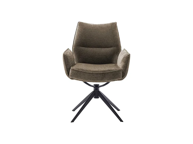 Esszimmerstuhl Armlehnstuhl aus Metall und Chenillegewebe (2er Set)