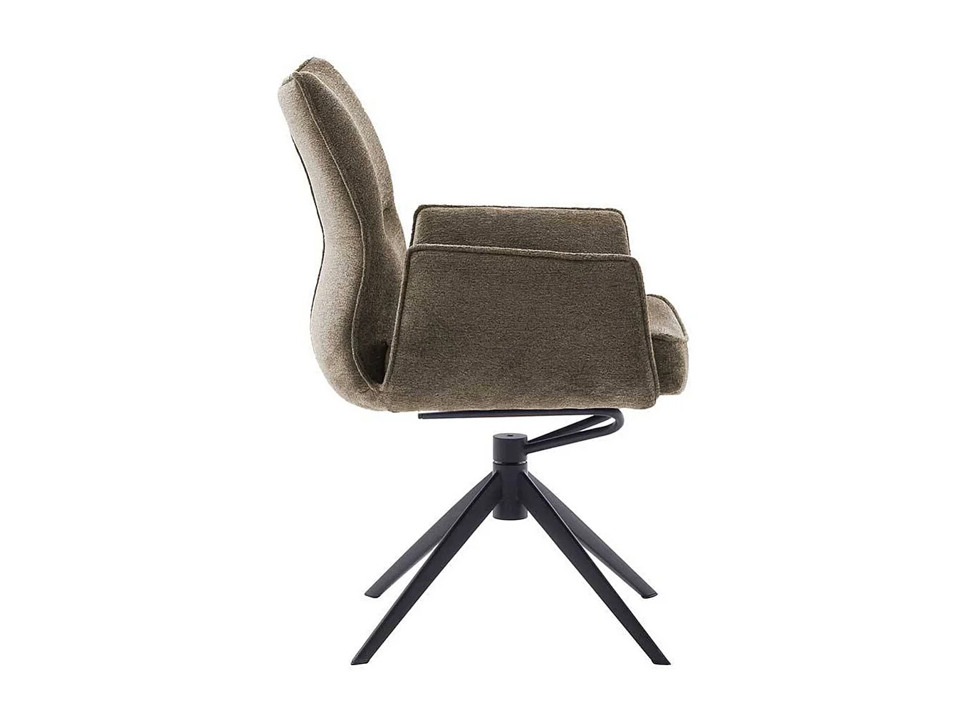 Esszimmerstuhl Armlehnstuhl aus Metall und Chenillegewebe (2er Set)