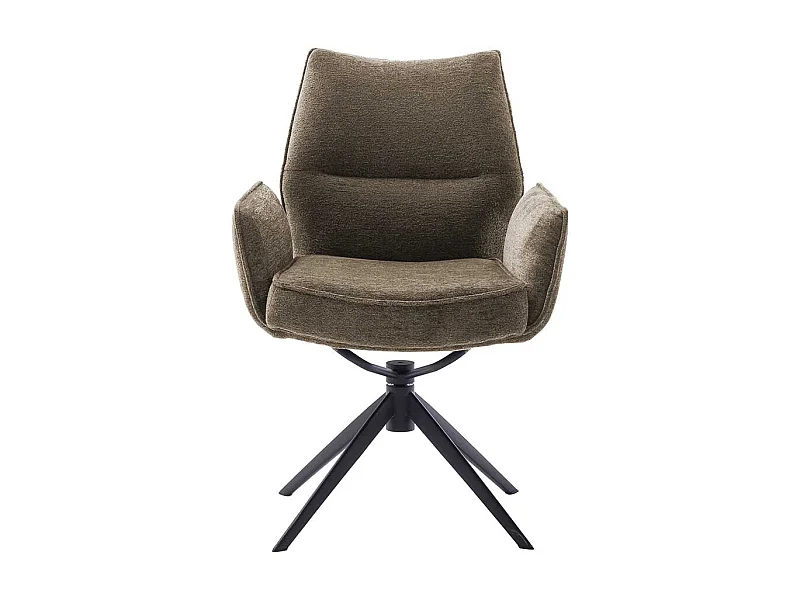 Esszimmerstuhl Armlehnstuhl aus Metall und Chenillegewebe (2er Set)