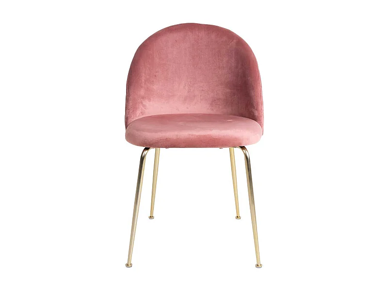 Samt Stühle in Rosa Metallgestell in Messingfarben (2er Set)