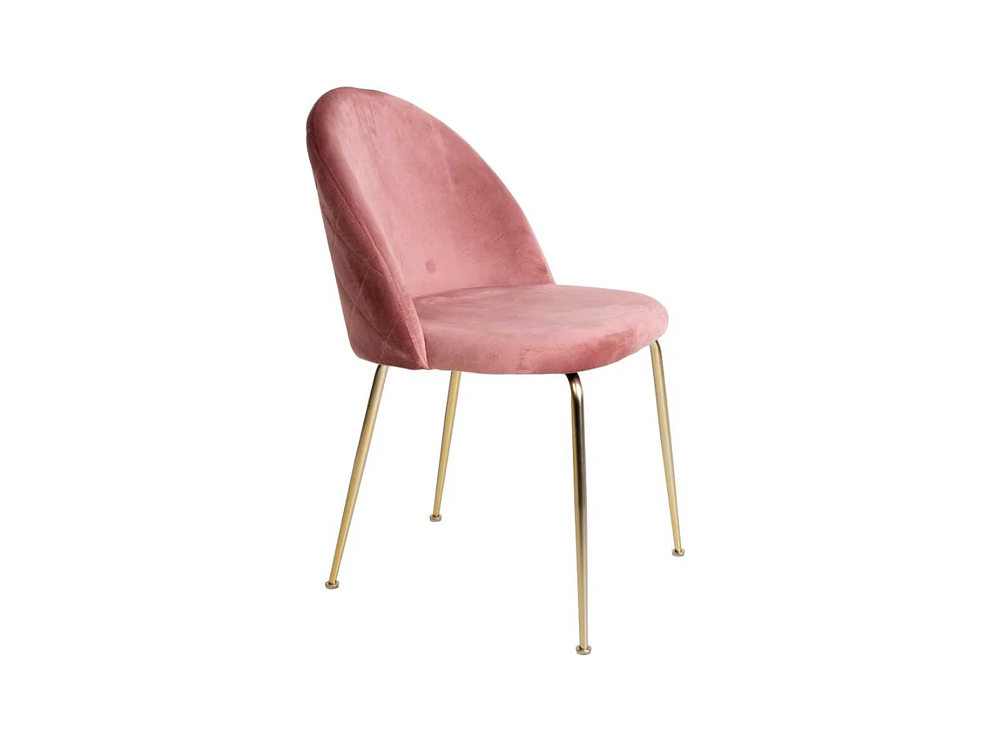 Samt Stühle in Rosa Metallgestell in Messingfarben (2er Set)