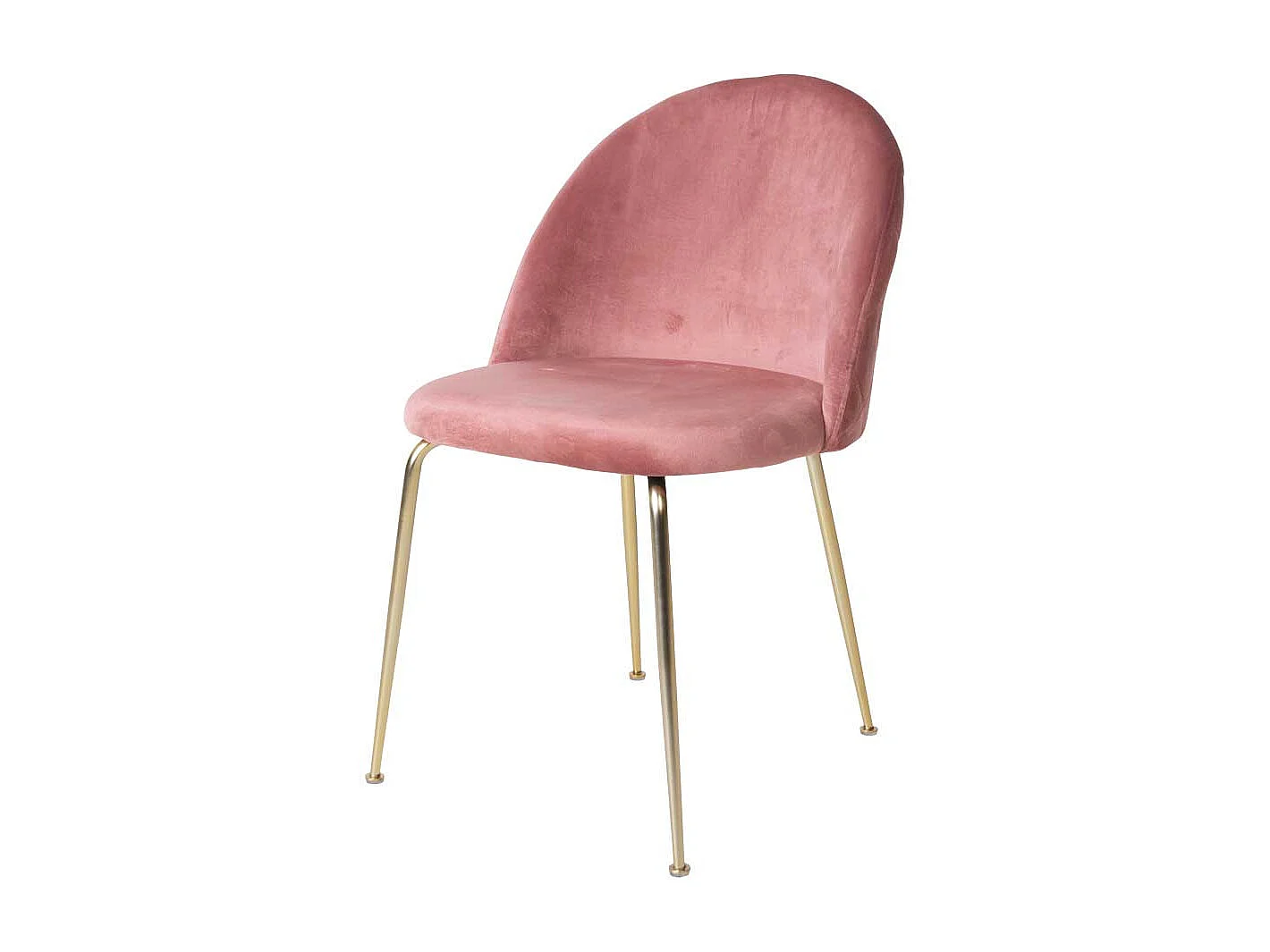 Samt Stühle in Rosa Metallgestell in Messingfarben (2er Set)