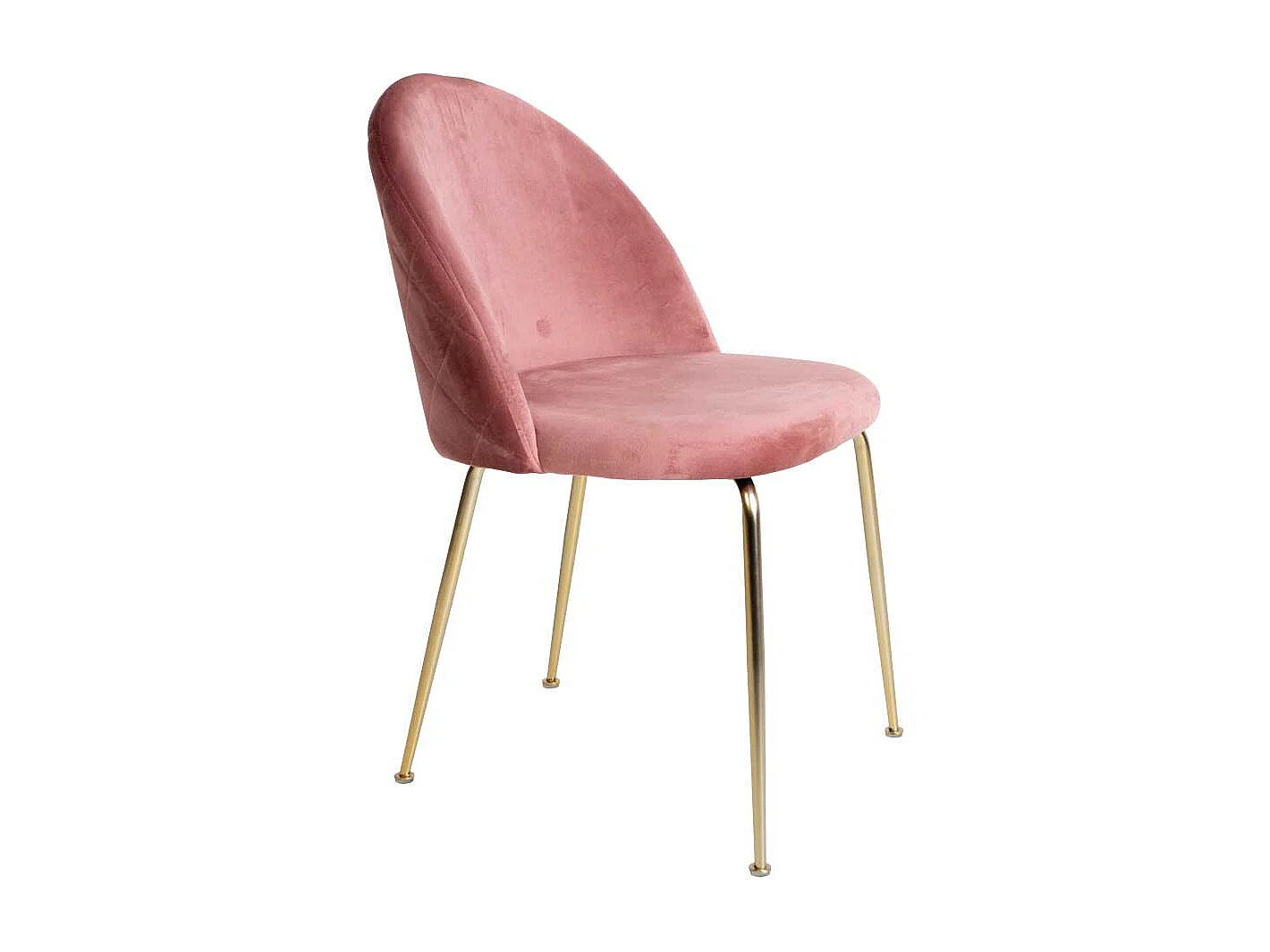 Samt Stühle in Rosa Metallgestell in Messingfarben (2er Set)
