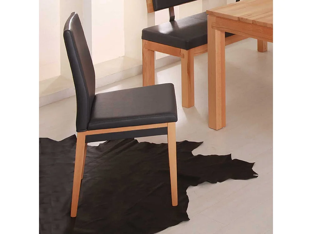 Esszimmerstuhl in Anthrazit gepolstert (2er Set)