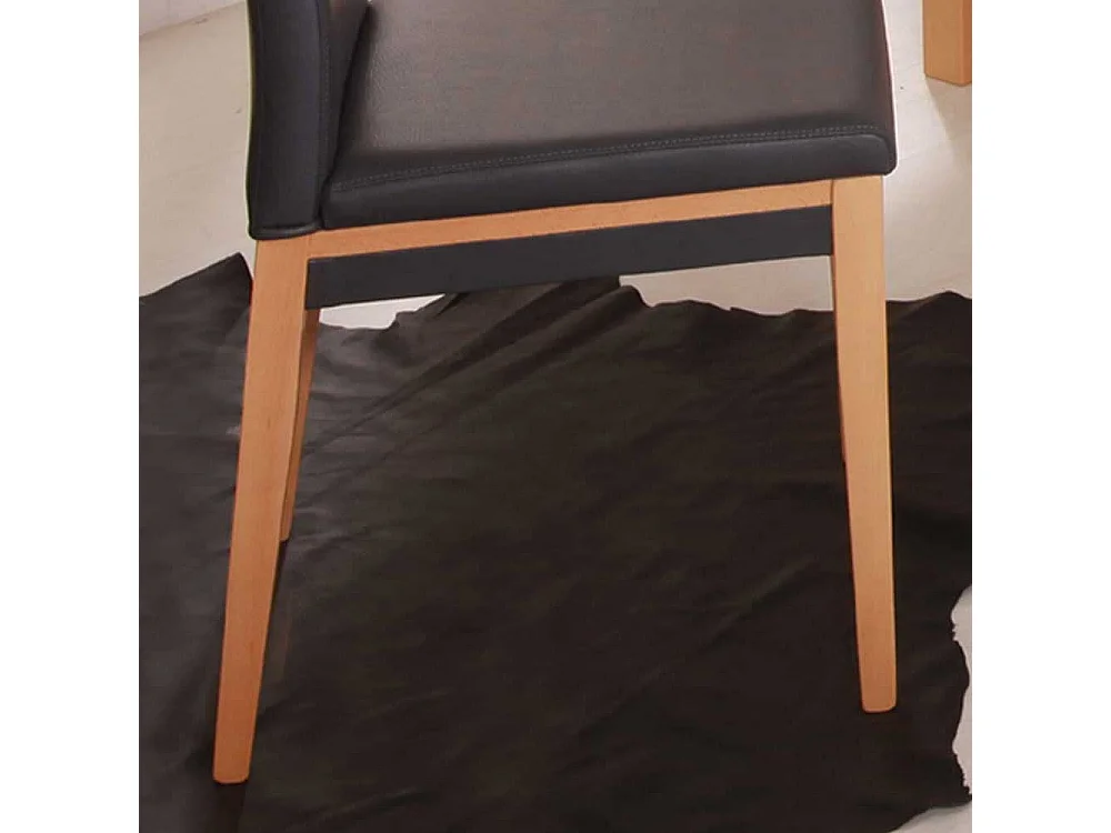 Esszimmerstuhl in Anthrazit gepolstert (2er Set)