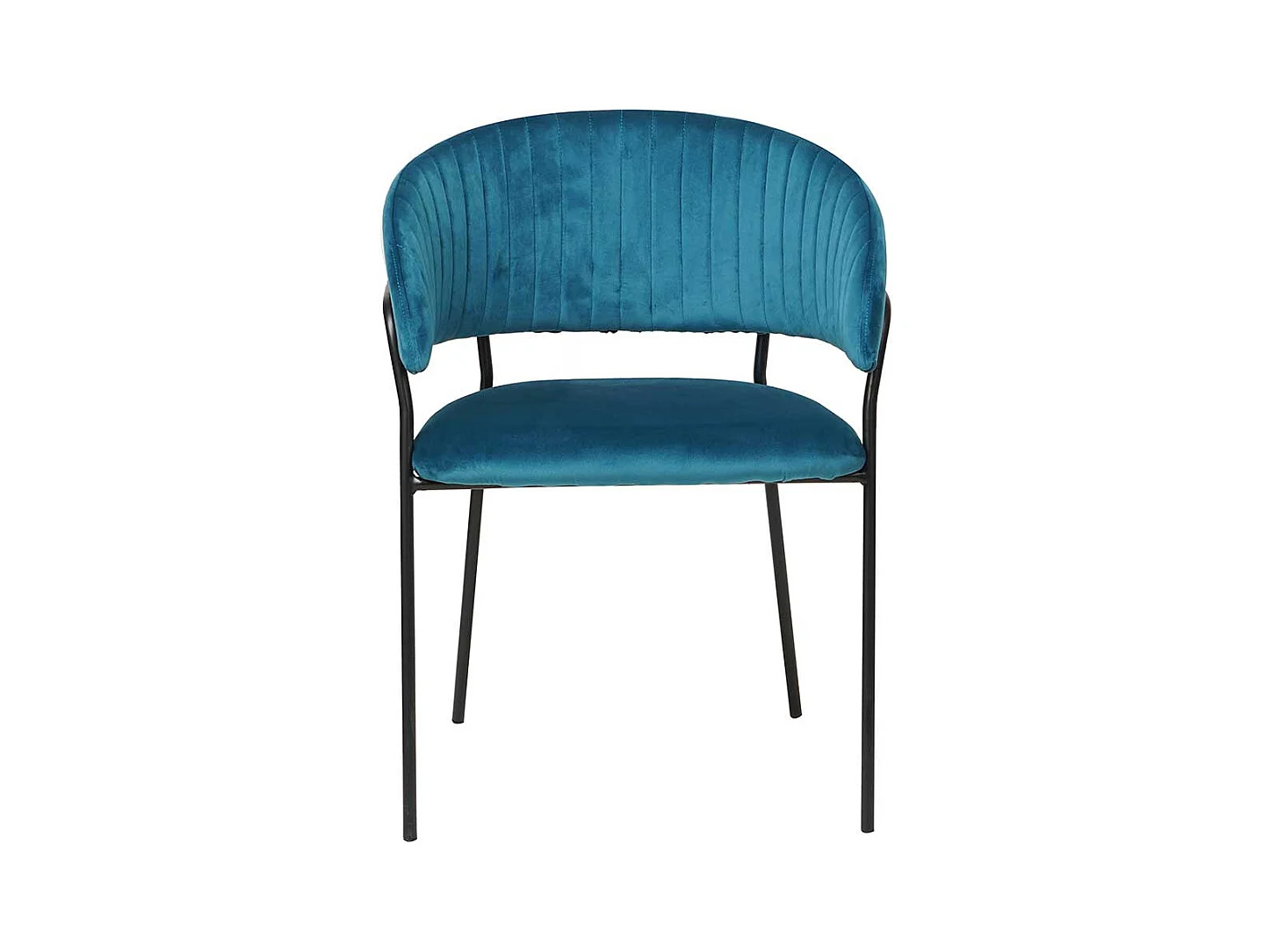 Samt Armlehnstuhl in Türkis und Schwarz Metallgestell