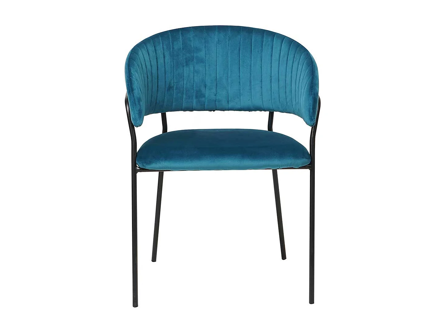Samt Armlehnstuhl in Türkis und Schwarz Metallgestell