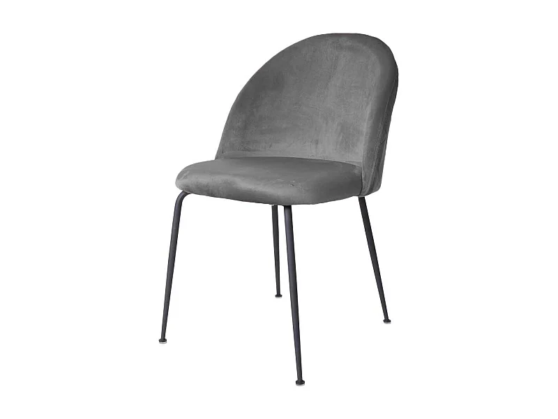 Esszimmerstühle in Grau Samt Metallgestell (2er Set)