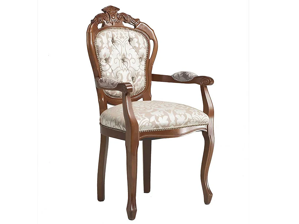 Armlehnstuhl Polsterstuhl aus Massivholz mit Armlehnen (2er Set)