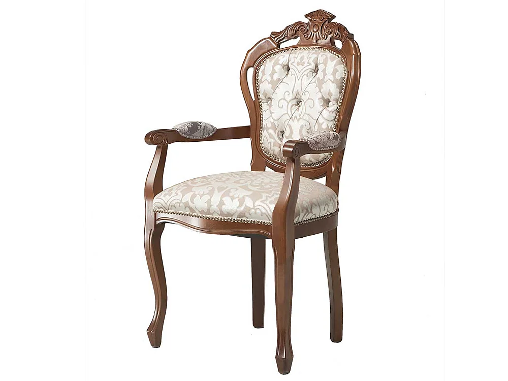 Armlehnstuhl Polsterstuhl aus Massivholz mit Armlehnen (2er Set)