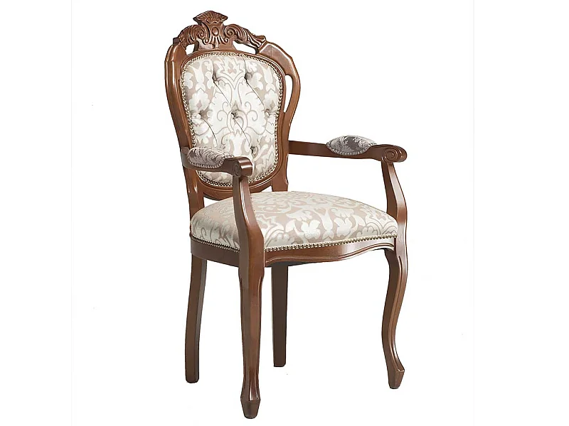 Armlehnstuhl Polsterstuhl aus Massivholz mit Armlehnen (2er Set)