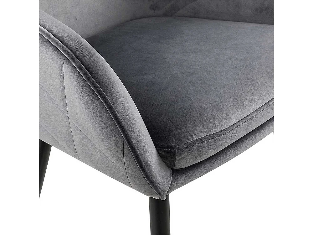 Retro Stühle in Grau Samt Armlehnen