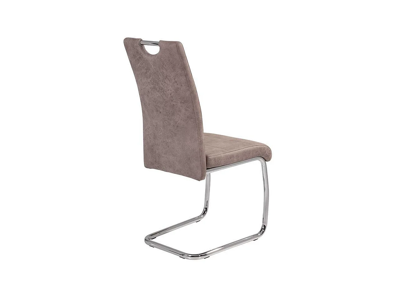 Freischwinger Stuhl in Beige Microfaser hoher Lehne (2er Set)