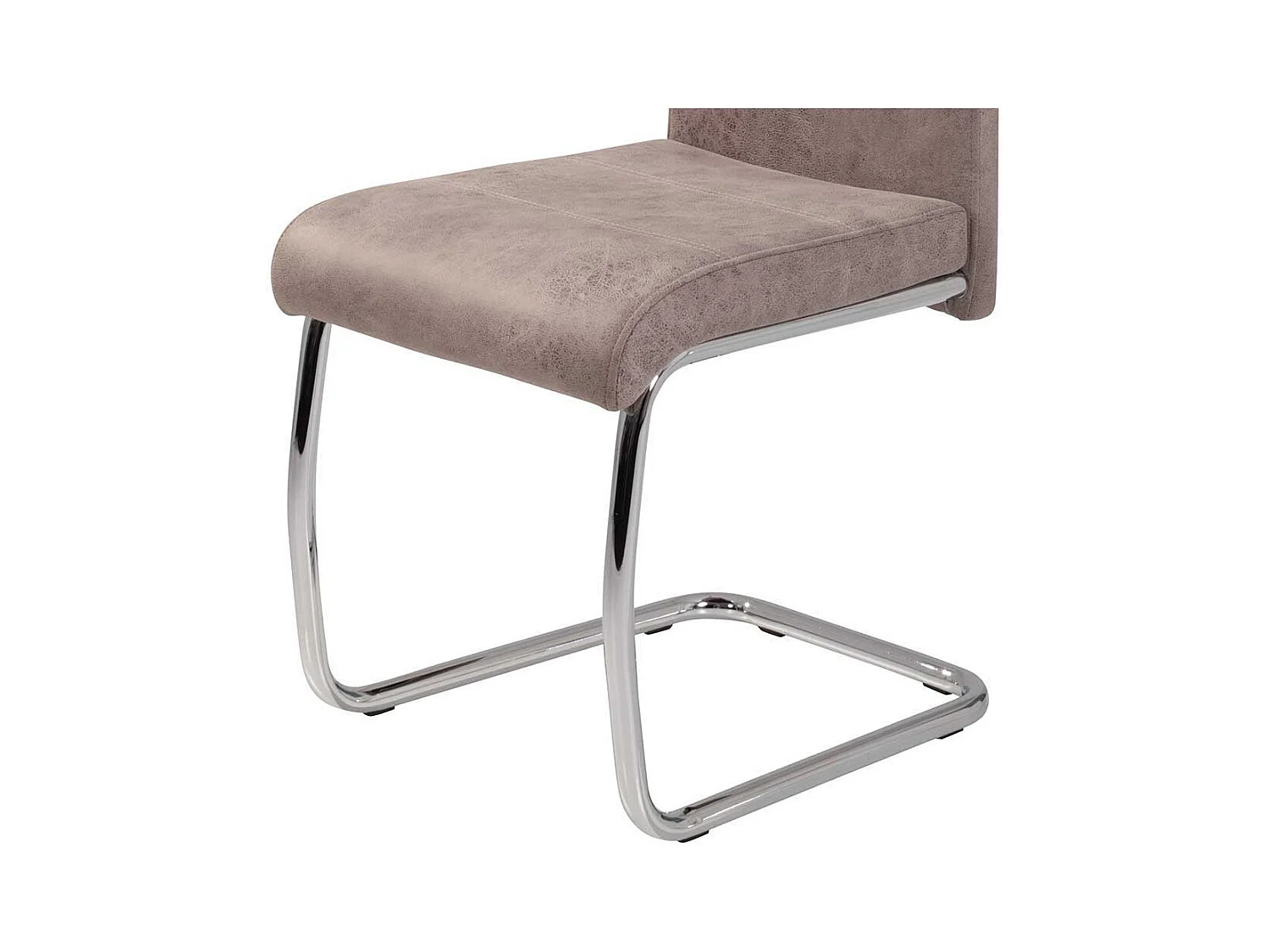 Freischwinger Stuhl in Beige Microfaser hoher Lehne (2er Set)