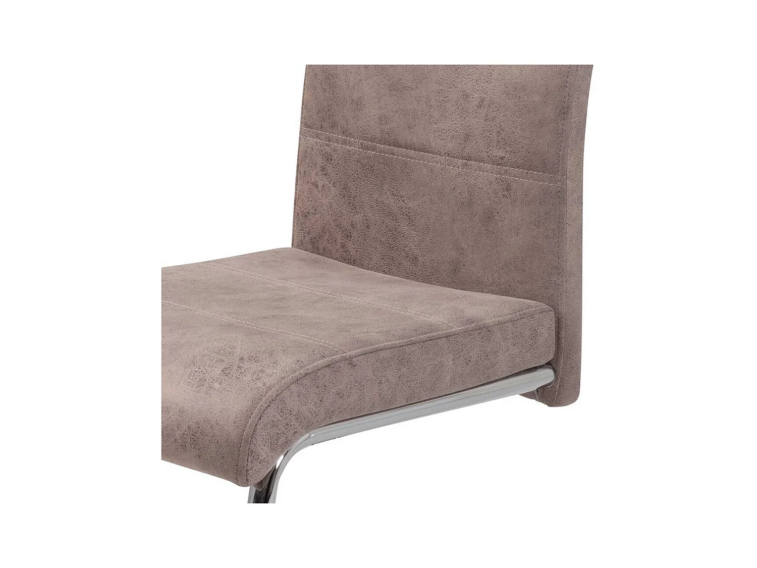 Freischwinger Stuhl in Beige Microfaser hoher Lehne (2er Set)