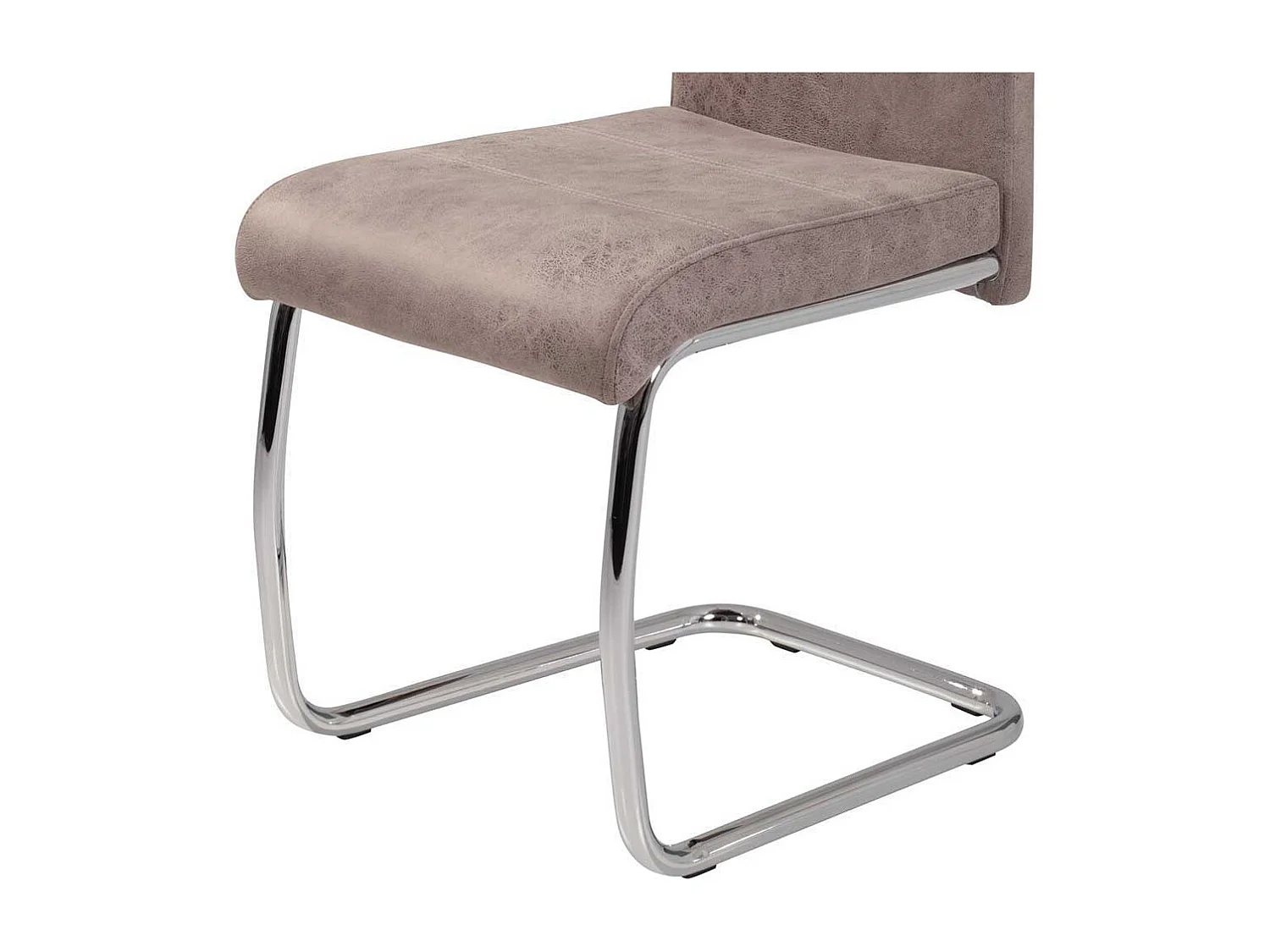 Freischwinger Stuhl in Beige Microfaser hoher Lehne (2er Set)