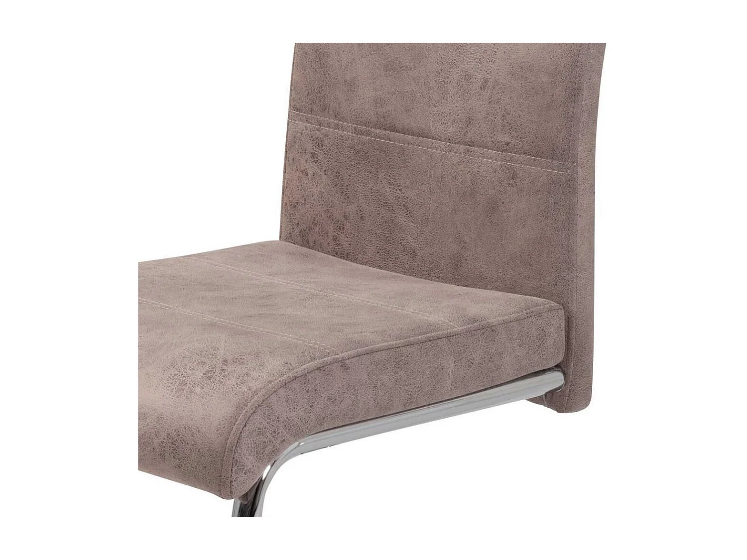 Freischwinger Stuhl in Beige Microfaser hoher Lehne (2er Set)