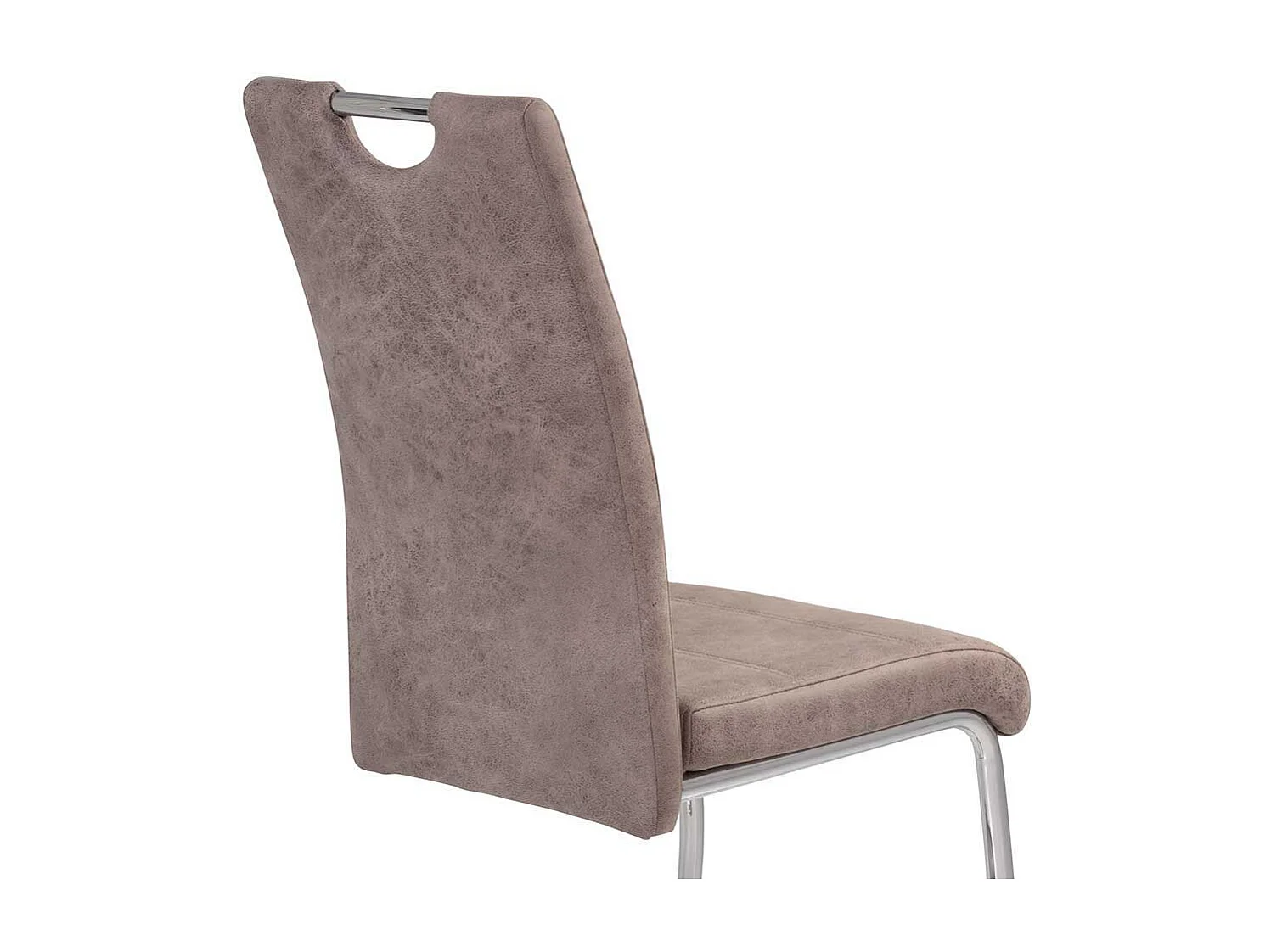 Freischwinger Stuhl in Beige Microfaser hoher Lehne (2er Set)