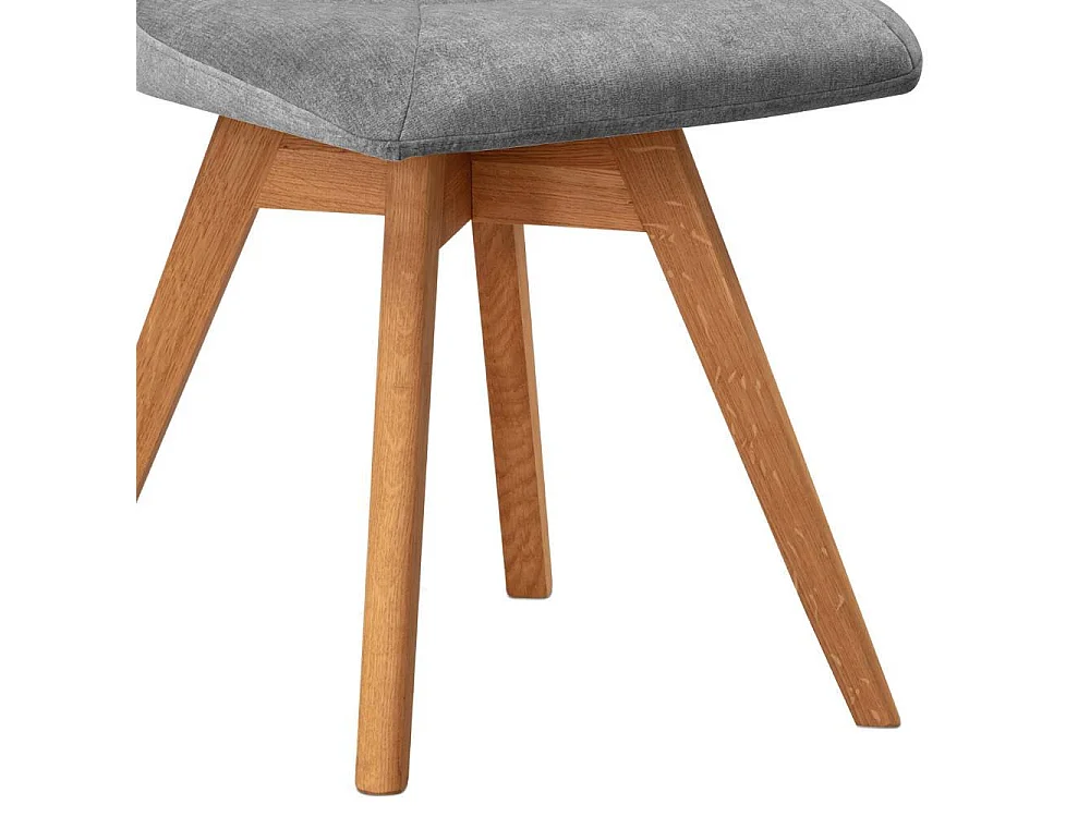 Essstuhl Stuhl Küche in Grau aus Flockstoff (2er Set)