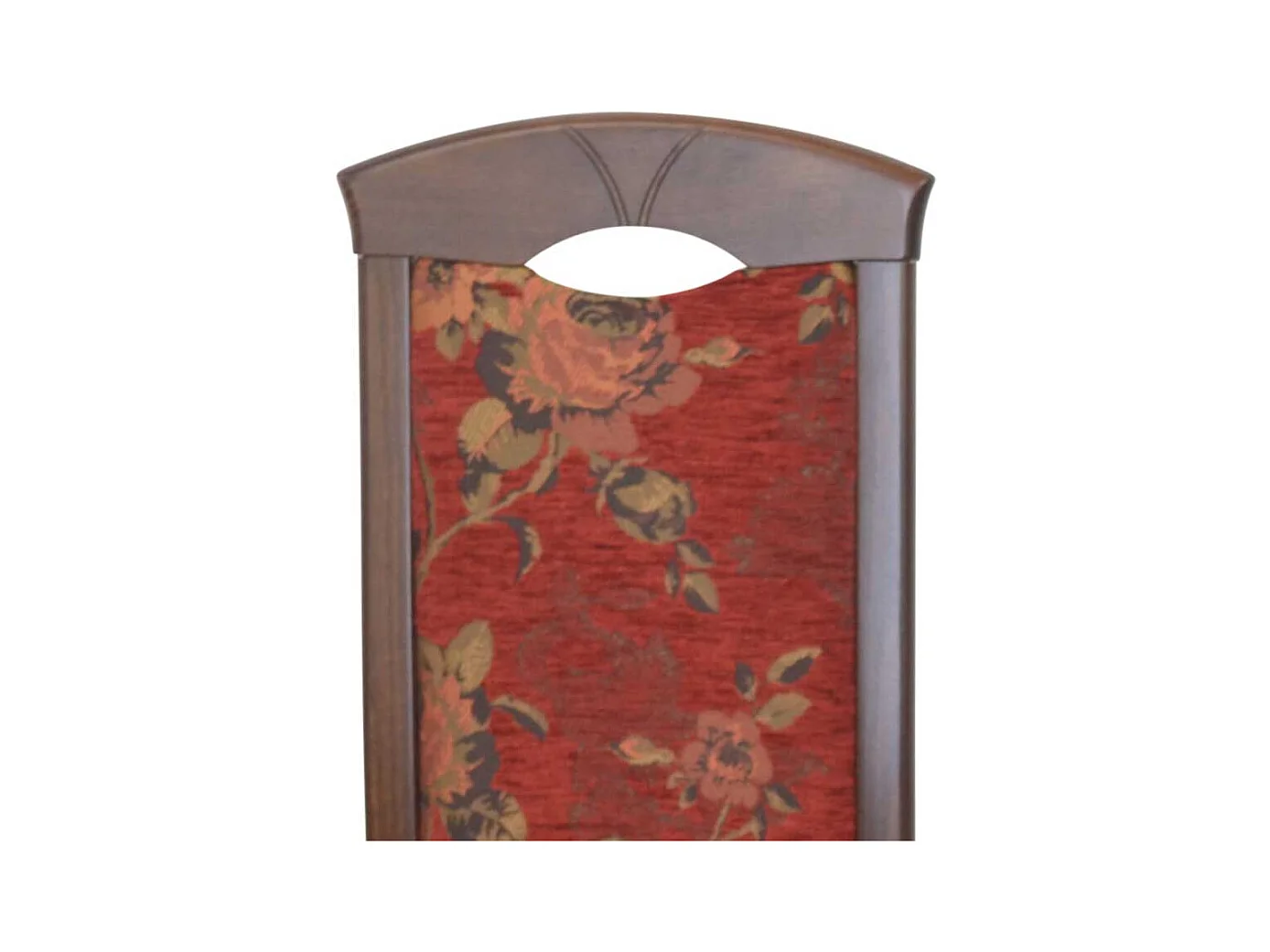 Zwei Esstischstühle in Nussbaumfarben und Rot hoher Lehne (2er Set)