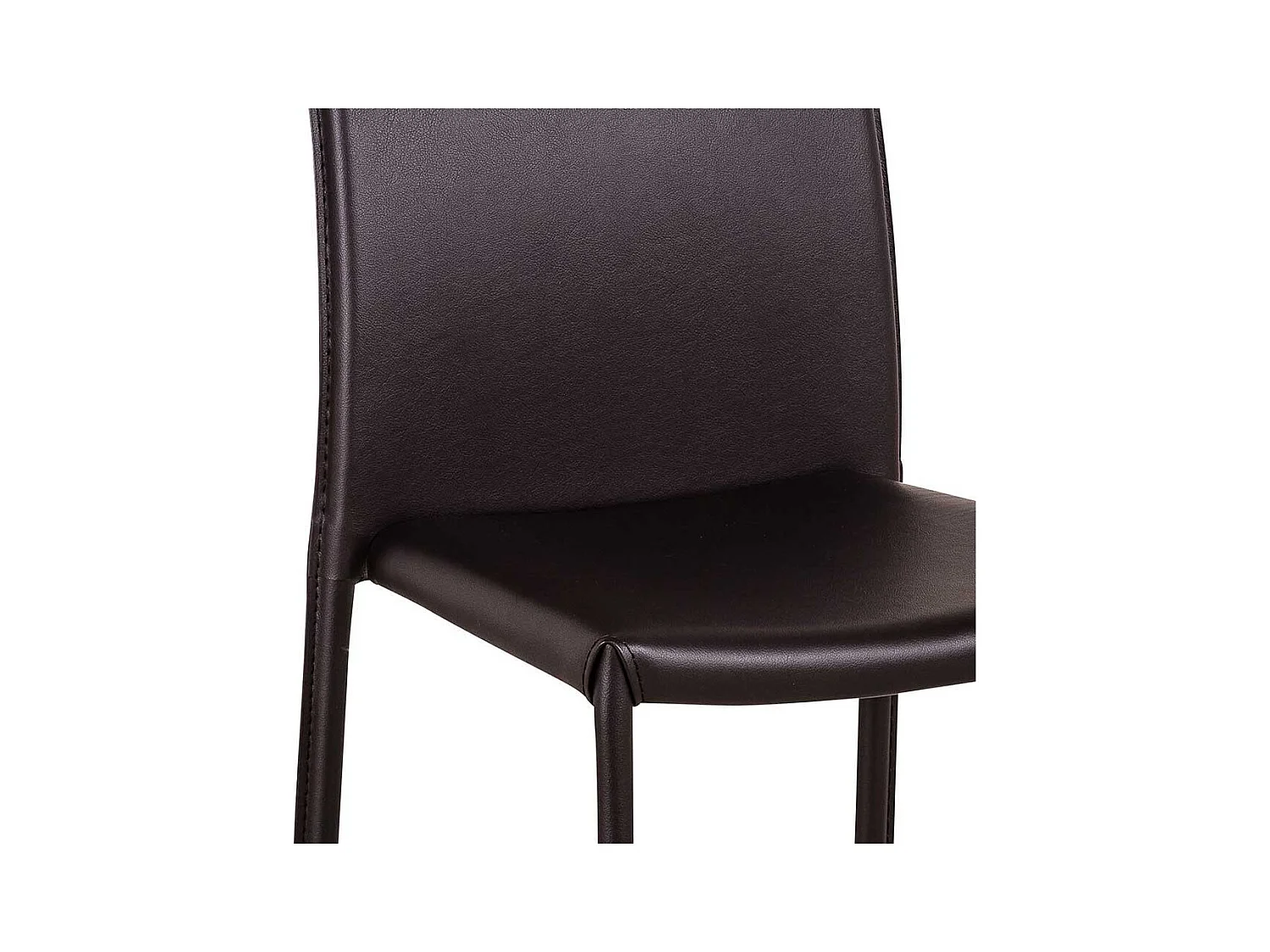 Stuhl Set in Braun Kunstleder (4er Set)