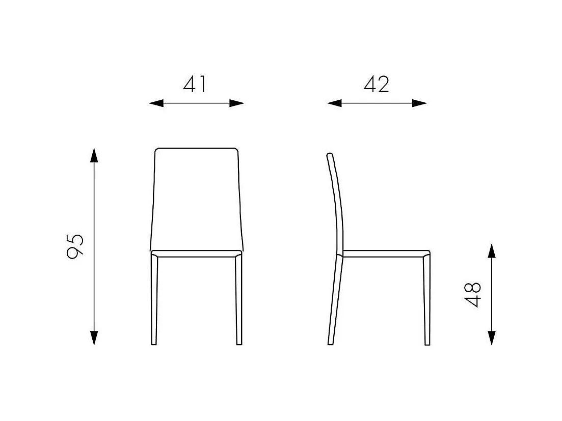 Stuhl Set in Braun Kunstleder (4er Set)