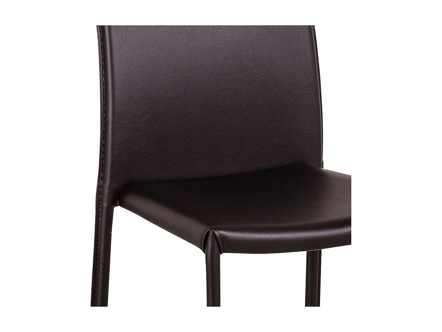 Stuhl Set in Braun Kunstleder (4er Set)