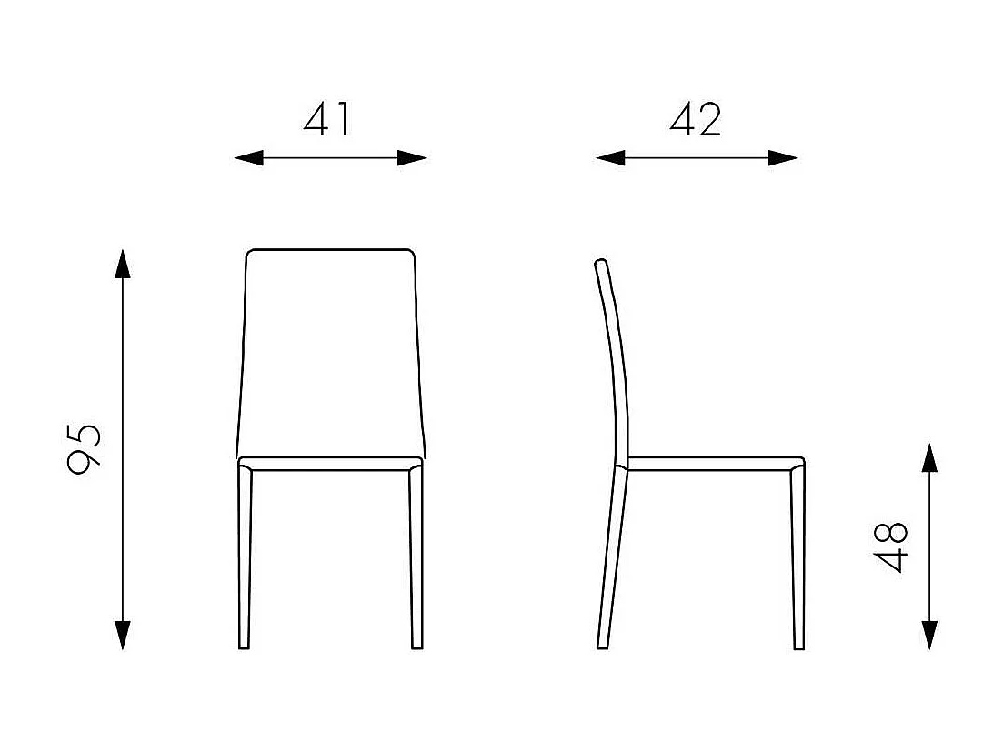 Stuhl Set in Braun Kunstleder (4er Set)