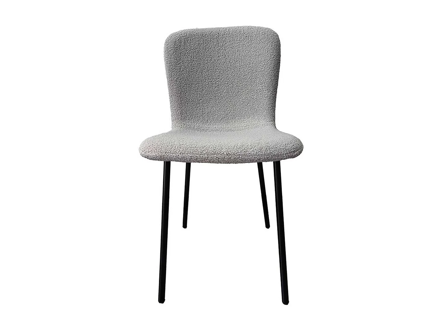 Stuhl Set Boucle Hellgrau mit Gestell aus Metall 48 cm Sitzhöhe (4er Set)