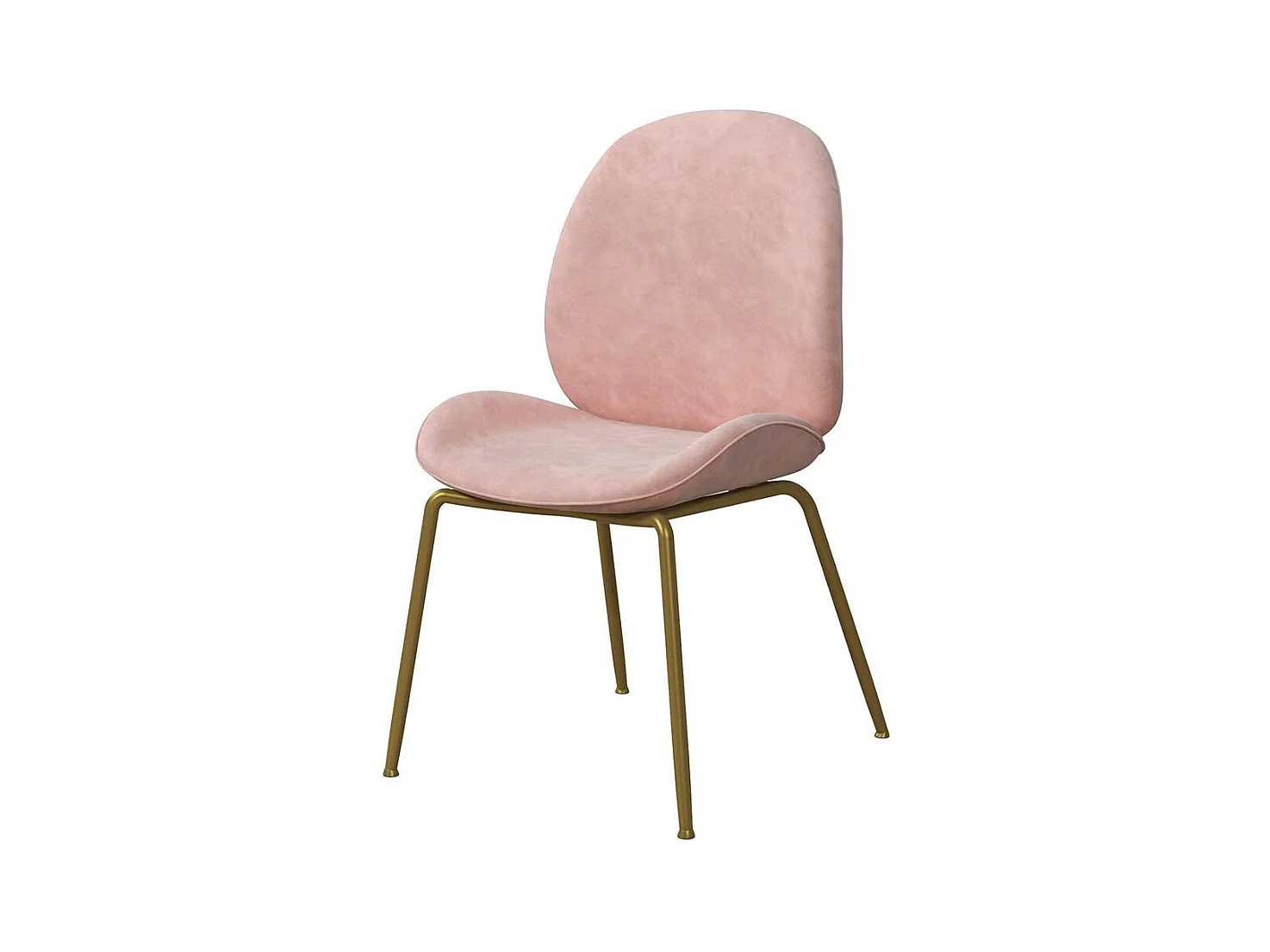 Polsterstuhl Esszimmer Rosa aus Samt Gestell aus Metall