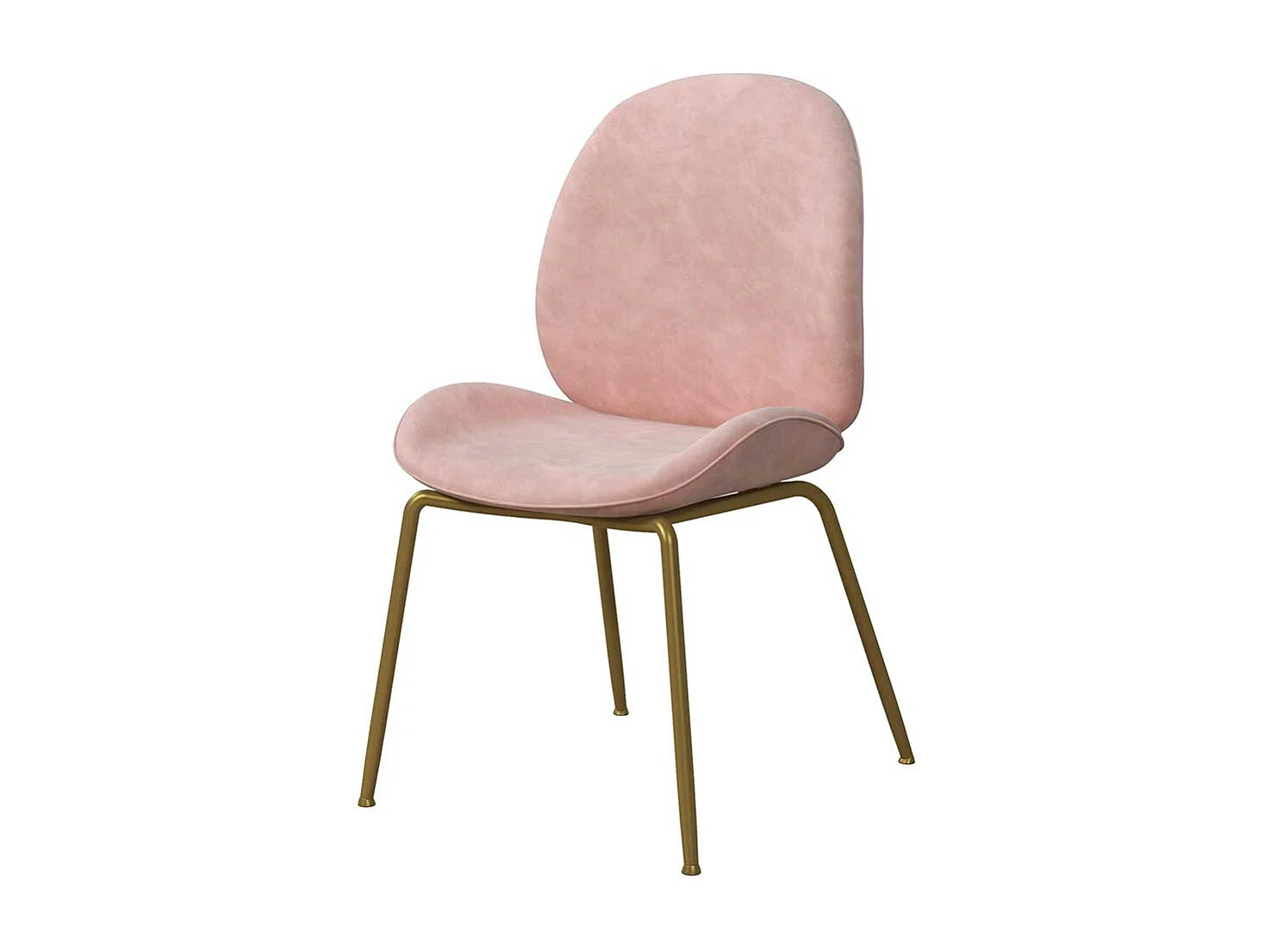 Polsterstuhl Esszimmer Rosa aus Samt Gestell aus Metall