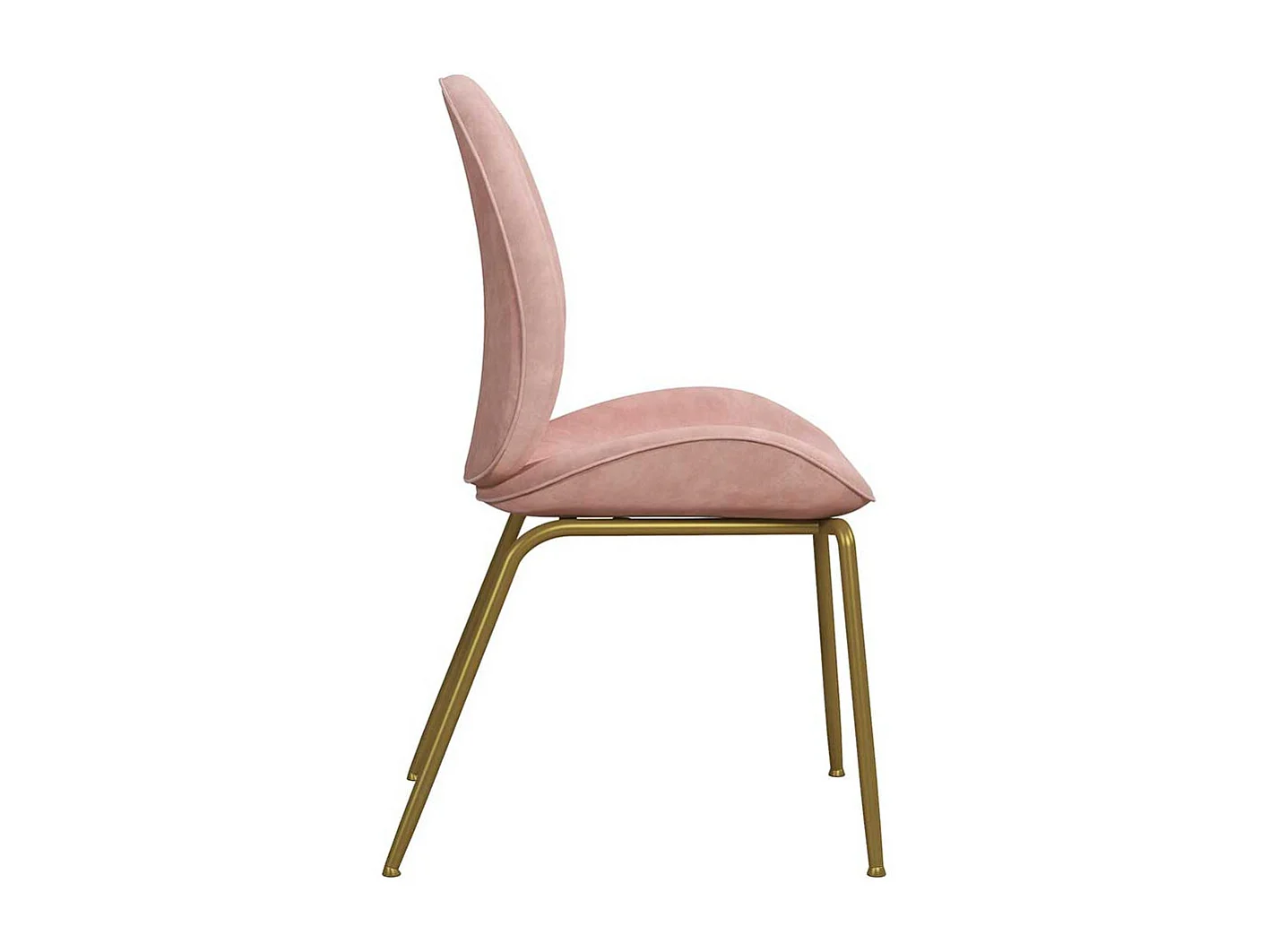 Polsterstuhl Esszimmer Rosa aus Samt Gestell aus Metall