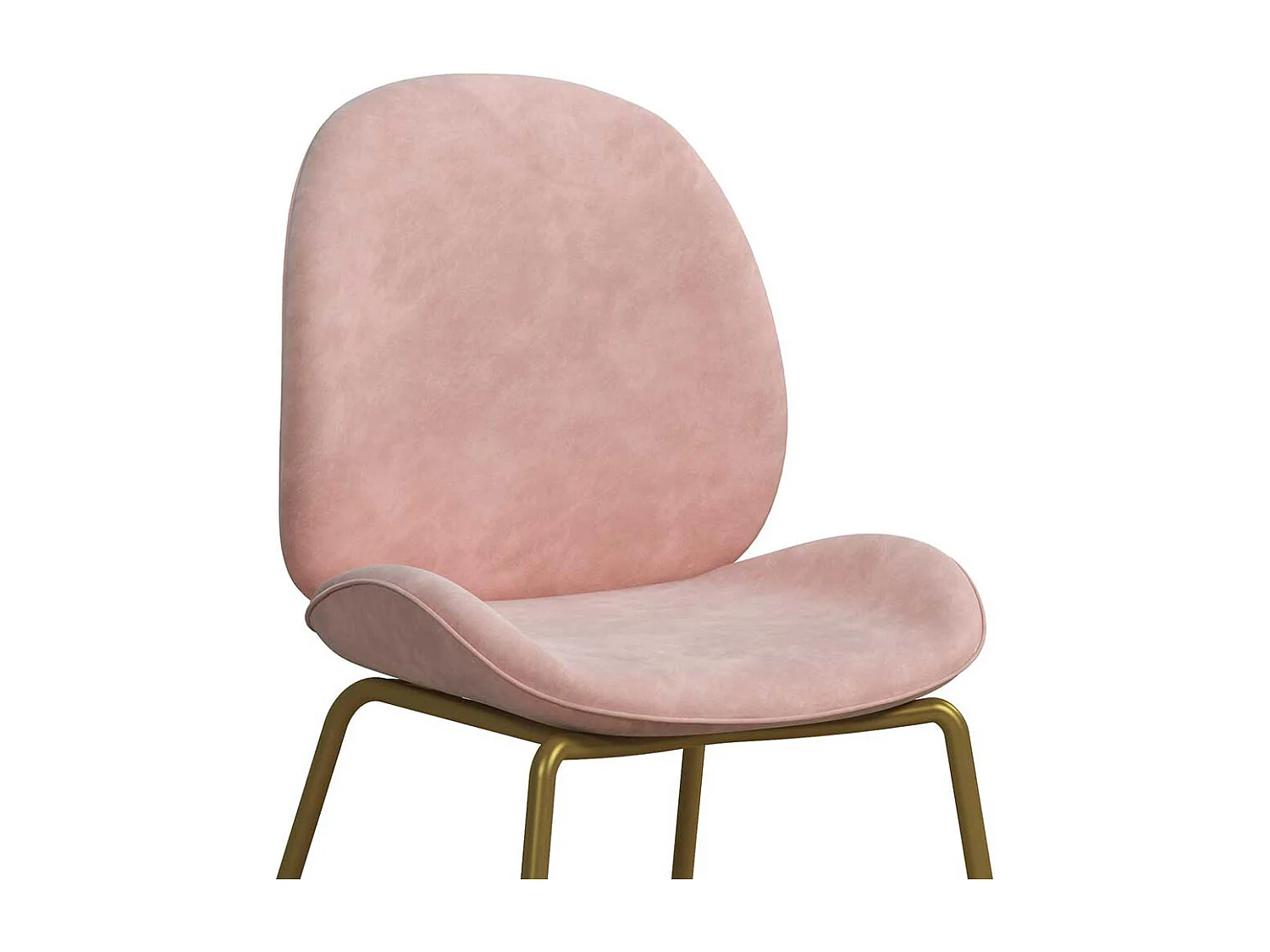 Polsterstuhl Esszimmer Rosa aus Samt Gestell aus Metall