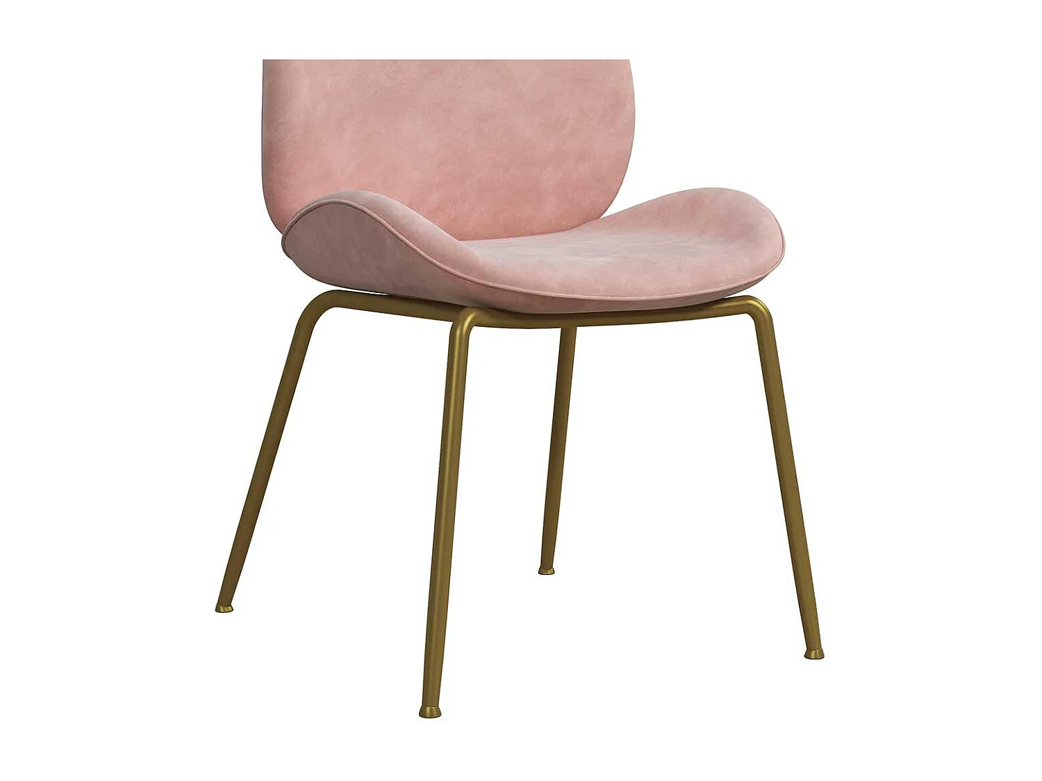Polsterstuhl Esszimmer Rosa aus Samt Gestell aus Metall