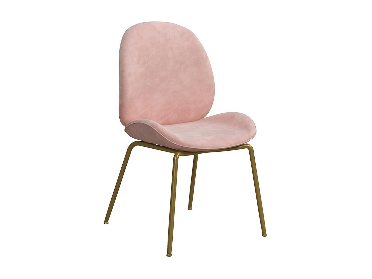 Polsterstuhl Esszimmer Rosa aus Samt Gestell aus Metall