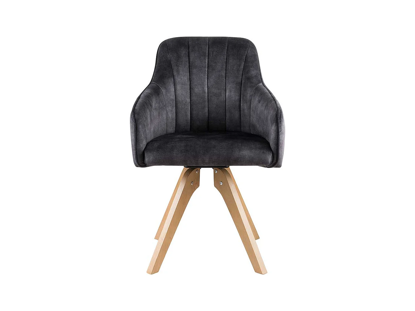 Drehbare Stühle in Anthrazit Velours Armlehnen (2er Set)